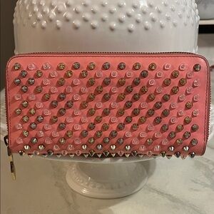 Christian Louboutin Pink Studded Wallet